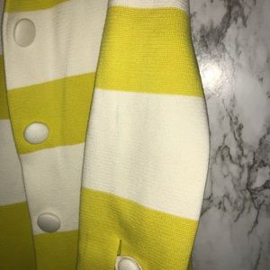 J. Crew Sweaters - J crew yellow and white stripe sweater cardigan J. Crew Sweaters - J crew yellow and white stripe sweater cardigan